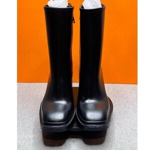 INC rubber boots, sz 9, black, 2 and 3/4" block heel, half calf!​​​​